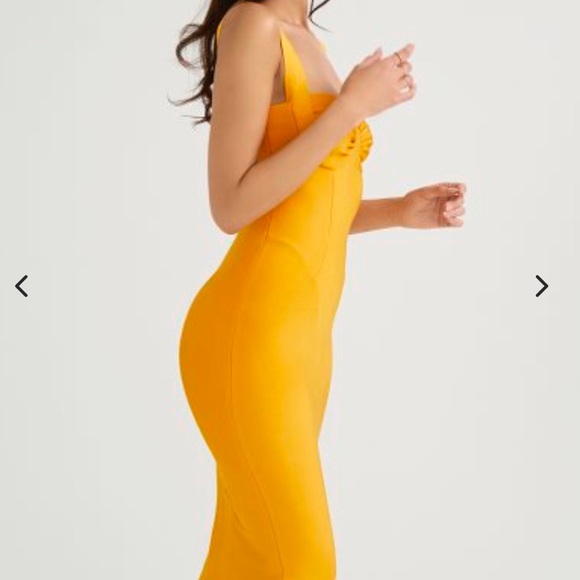 Charlene’ Tangerine Bandage Midi Dress. Sold out on HOCB - Picture 2 of 6